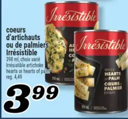 Marché Richelieu D'ARTICHAUTS OU DE PALMIERS IRRÉSISTIBLE | IRRÉSISTIBLE ARTICHOKE HEARTS OR HEARTS OF PALM offer