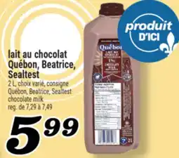 Marché Richelieu LAIT AU CHOCOLAT QUÉBON, BEATRICE, SEALTEST | QUÉBON, BEATRICE, SEALTEST CHOCOLATE MILK offer