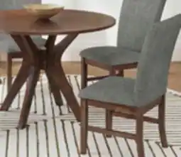 The Brick Rain 5pc Dining Set with Table & 4 Grey Chairs, 45W Round - Grey/Brown offer