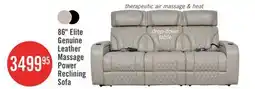 The Brick 86 Elite Genuine Leather Massage Power Reclining Sofa offer