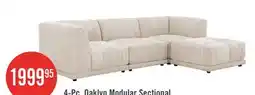 The Brick Kort & Co. Oaklyn Modular 4-Piece Fabric Sectional with Ottoman and Tufted Seat Cushions - Beige offer