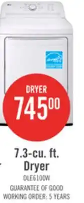 The Brick 7.3-cu. ft. Dryer offer