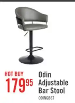 The Brick Odin Barstool with Swivel & Adjustable Seat, Vegan Leather Fabric, 24.5-32.5H, Metal - Grey offer