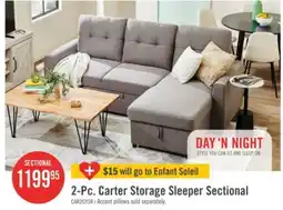 The Brick Carter 2-Piece Right-Facing Linen-Look Fabric Sleeper Sectional with Storage Chaise - Solis Grey offer