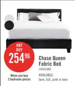 The Brick Chase Upholstered Bed in Brown Vegan-Leather Fabric - Queen Size offer