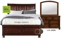 The Brick Chelsea 5pc Bedroom Set with Storage Bed, Dresser & Mirror, Cherry Brown - King Size offer