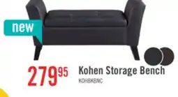 The Brick Kohen 46.75 Contemporary Leather-Look Fabric Bench with Storage – Black offer