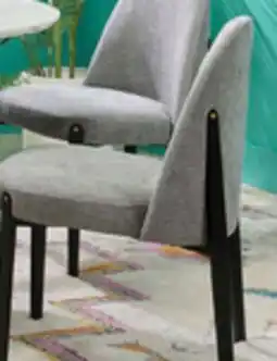 The Brick Kort & Co. Capri Dining Chair with Linen-Look Fabric, Metal - Grey offer