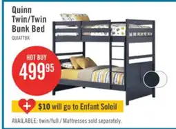 The Brick Quinn Bunk Bed with Ladder & Guard Rail for Kids, Blue - Twin/Twin offer