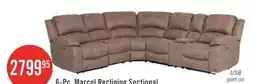 The Brick Marcel 6-Piece Fabric Power Reclining Sectional with Storage Console and USB Port - Warm Brown offer