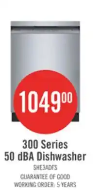 The Brick 300 Series 50 dBA Dishwasher offer