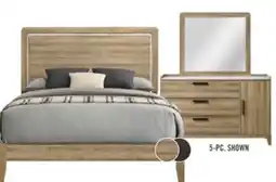 The Brick Sable 5pc Bedroom Set with Bed, Dresser & Mirror, Light Brown - King Size offer