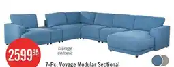 The Brick Voyage Modular 7-Piece Fabric Sectional with Console and Removable Back Cushions – Blue offer