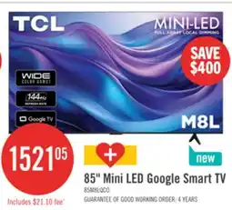 The Brick TCL 85 QM8L SQD Mini-LED 4K Smart Google TV (85QM8L) - 2026 Model offer