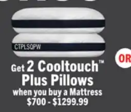 The Brick 2 CooltouchTM Plus Pillows offer