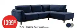 The Brick Horizon 2-Piece Right-Facing Fabric Sectional with Wood Base and Legs - Navy offer