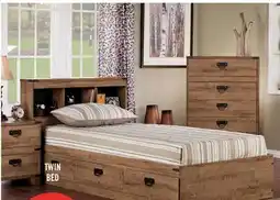 The Brick Driftwood Mates Bed 5pc Set with Storage Headboard, Dresser & Mirror, Brown - Full Size offer