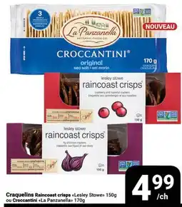 Pasquier Craquelins Raincoast crisps Lesley Stowe 150g ou Croccantini offer