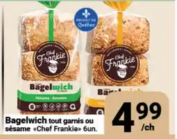 Pasquier Bagelwich tout garnis ou sésame Chef Frankie offer