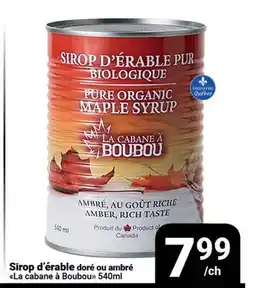 Pasquier Sirop d'érable dore ou ambré La cabane à Boubou offer