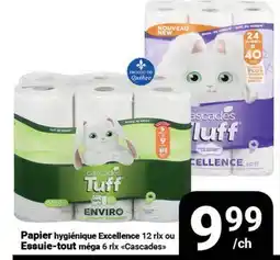 Pasquier Papier hygiénique Excellence 12 rlx ou Essuie-tout méga 6 rlx Cascades offer