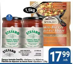 Pasquier Sauce tomate basilic (Stefano 2 × 900 ml) ou Hachis de déjeuner au bacon fumé Spudlers 1,5 kg) offer