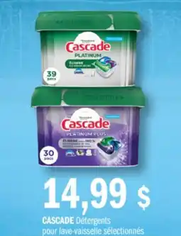 Jean Coutu CASCADE Selected dishwasher detergents offer