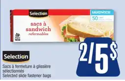 Jean Coutu Selected slide fastener bags offer