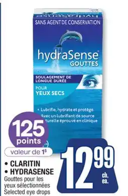 Jean Coutu • CLARITIN • HYDRASENSE Selected eye drops offer