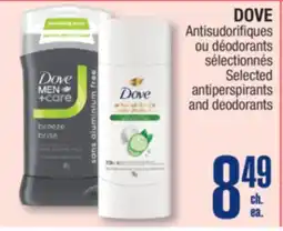Jean Coutu DOVE Selected antiperspirants and deodorants offer