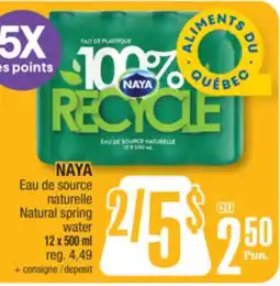 Jean Coutu NAYA Natural spring water offer