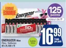 Jean Coutu ENERGIZER Max Batteries offer
