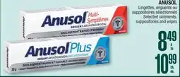 Jean Coutu ANUSOL Selected ointments, suppositories and wipes offer