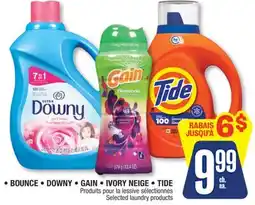 Jean Coutu BOUNCE, DOWNY, GAIN, IVORY NEIGE, TIDE Selected laundry products offer