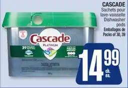 Jean Coutu CASCADE Dishwasher pods offer