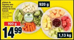 Super C plateau de légumes avec trempette ou plateau de fruits Sunrich | Sunrich vegetables or fruits tray offer