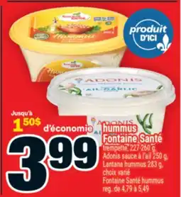 Super C hummus Fontaine Santé | Fontaine Santé hummus offer