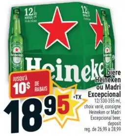 Marché Adonis BIÈRE HEINEKEN OU MADRI offer