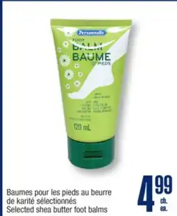 Jean Coutu Personnelle Selected shea butter foot balms offer