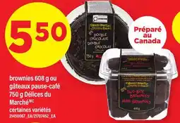 Maxi BROWNIES, 608 G OU GÂTEAUX PAUSE-CAFÉ, 750 G DÉLICES DU MARCHÉ offer