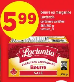 Maxi BEURRE OU MARGARINE LACTANTIA, 454/850 G offer