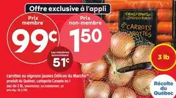 Maxi CAROTTES OU OIGNONS JAUNES DÉLICES DU MARCHÉ, SAC DE 3 LB offer
