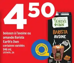 Maxi BOISSON À L'AVOINE OU AMANDE BARISTA EARTH'S OWN offer