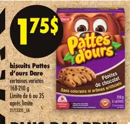 Maxi BISCUITS PATTES D'OURS DARE offer