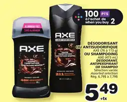 Marches Tradition AXE (76 to 113 g) OR AXE (473 mL) ANTIPERSPIRANT OR SHAMPOO offer