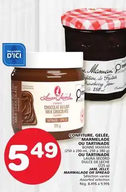 Marches Tradition BONNE MAMAN (250 to 290 mL, 250 to 380 g) OR DULCE DE LECHE (725 g) JAM, JELLY, MARMALADE OR SPREAD offer