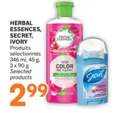 Brunet HERBAL ESSENCES, SECRET, IVORY Produits sélectionnés offer