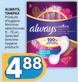 Brunet ALWAYS, TAMPAX Produits d'hygiène féminine sélectionnés offer