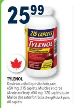 Familiprix TYLENOL Arthritis pain, 650 mg, 215 caplets offer