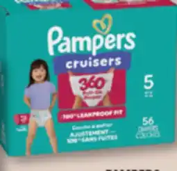 Familiprix Pampers Cruisers 360° baby diapers Size 5 (over 27lb) - 56un offer